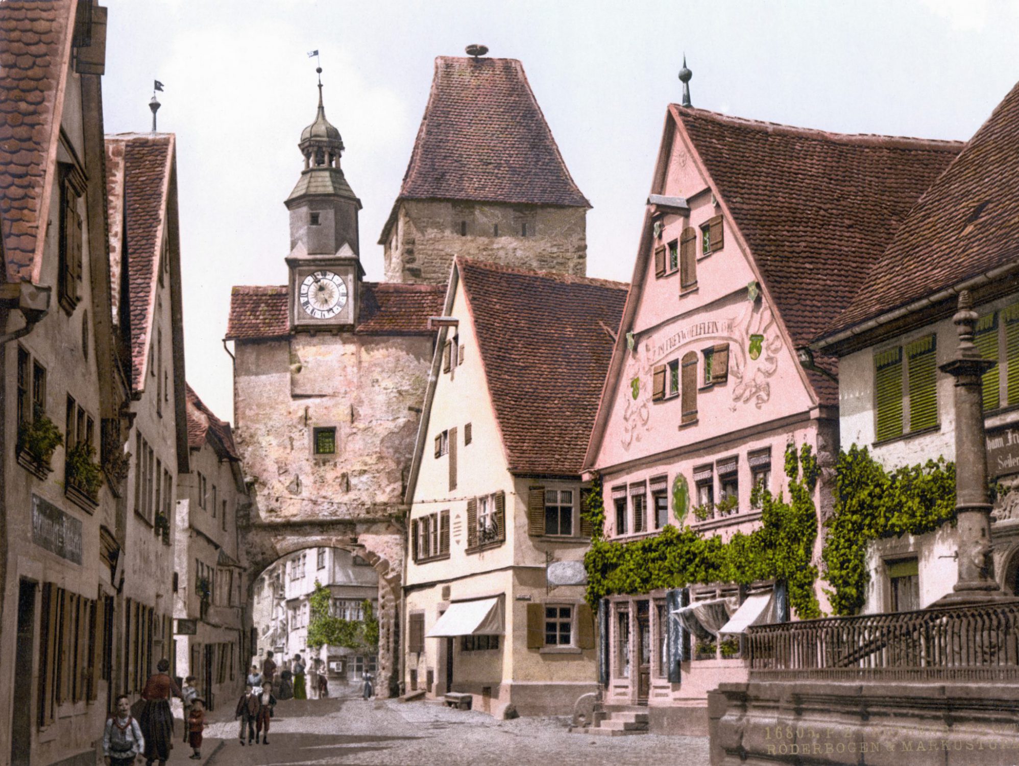 Röderbogen in Rothenburg ob der Tauber um 1900