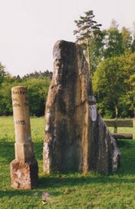 Neuer und Alter Drei-Franken-Stein