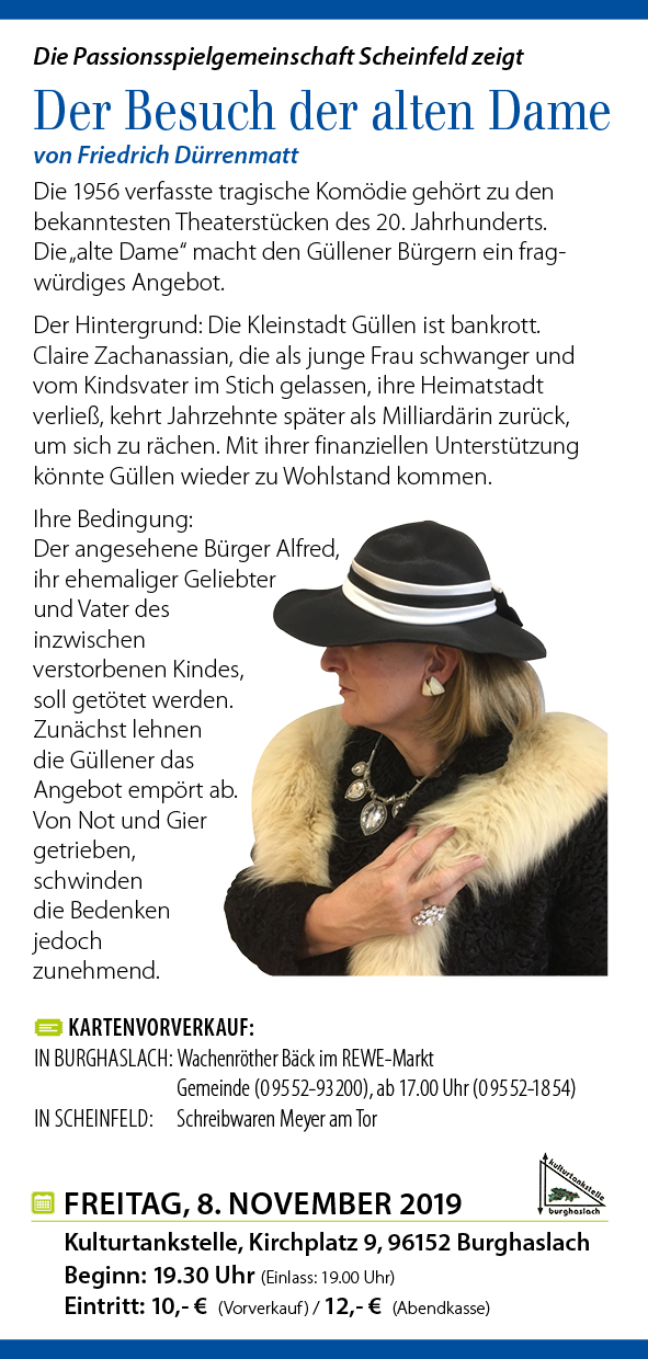Kulturtankstelle November 2019 Alte Dame