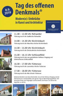 Plakat Zum Tag Des Offenen Denkmals 2019 Im Drei-Franken-Eck