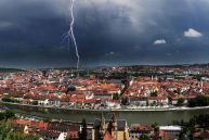 Blick über Würzburg Bei Einem Gewitter