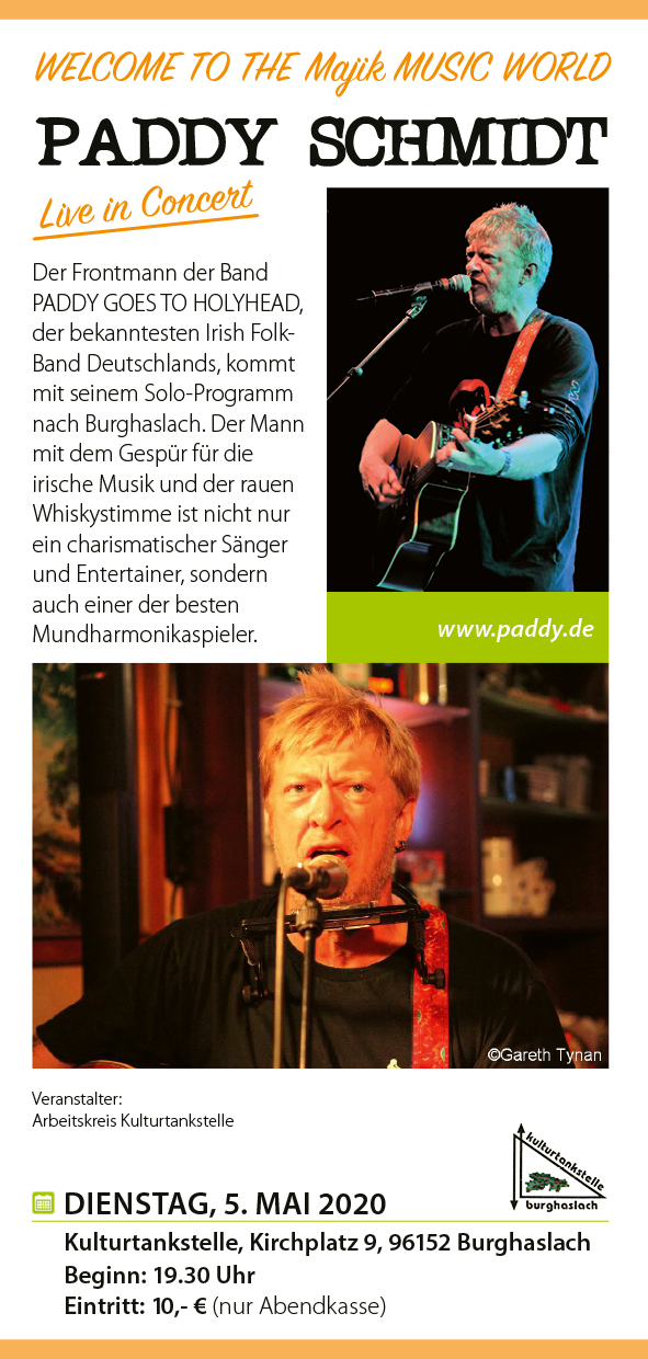 Paddy Schmidt live in concert in der Kulturtankstelle Burghaslach