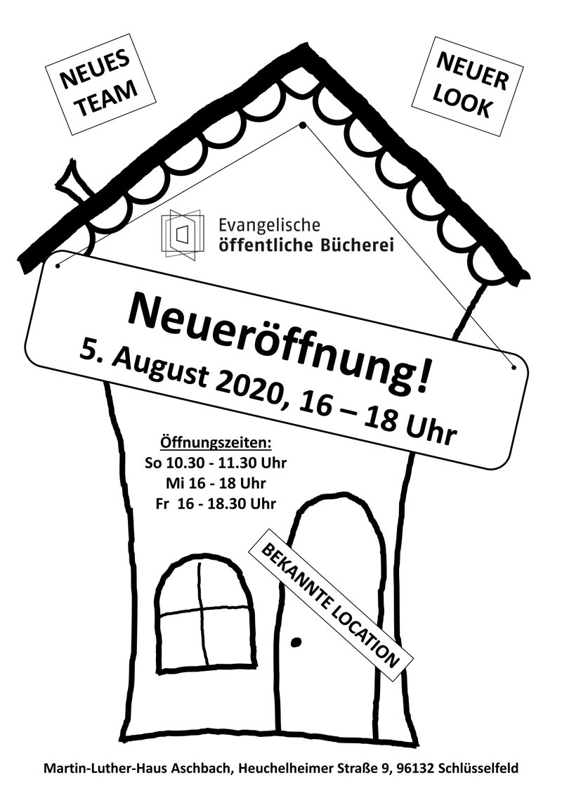 Neueröffnung der Bücherei in Aschbach am 5. August 2020