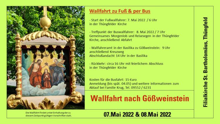 Wallfahrt von Thüngfeld nach Gößweinstein