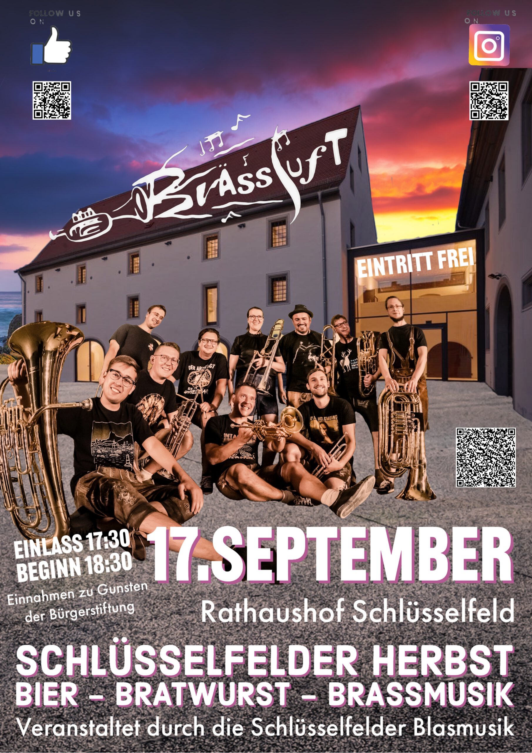 Brässluft - Schlüsselfelder Herbst mit Bier, Bratwurst und Brassmusik