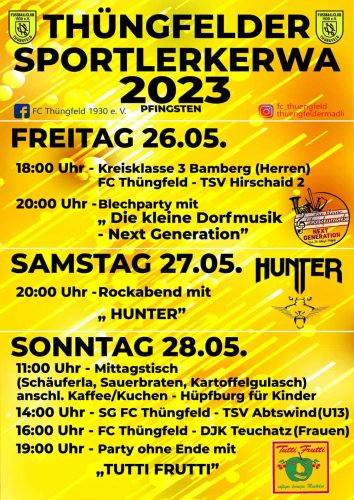 Plakat Sportlerkerwa Thüngfeld 2023