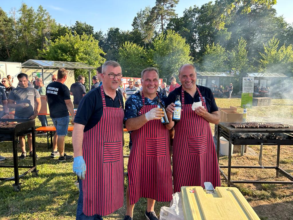 Die Grillmeister: Ernst Nickel, Armin Luther und Johannes Krapp