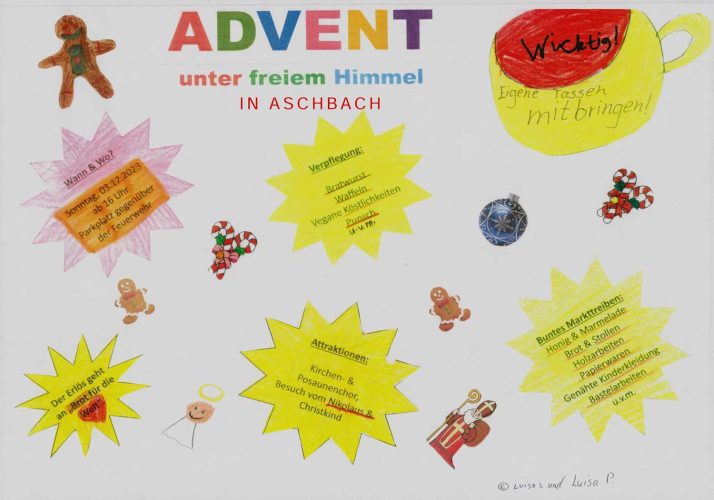 Advent unter freiem Himmel in Aschbach am 3. Dezember 2023
