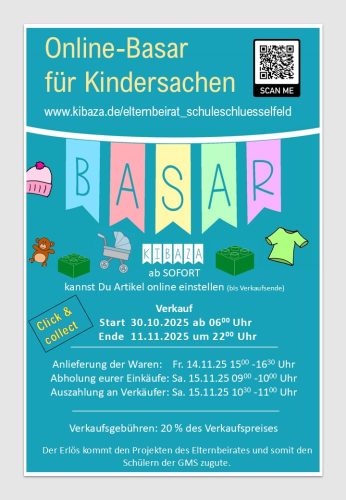 Online-Basar für Kindersachen der GMS Schlüsselfeld
